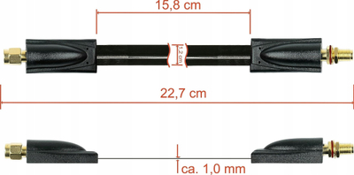 Kabllo koaksiale Kabelmeister FD-S20MF, kalim nga dritarja për HF, SMA plug në SMA jack, 0.2m, e zezë