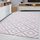 Tapet Ayyildiz Carpets Plus 8005, katror me cepa, me figura gjeometrike, rozë pastel
