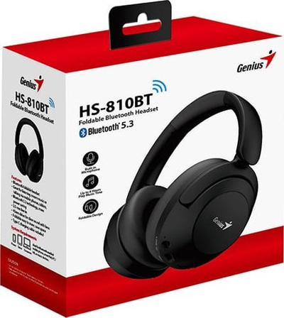 Kufje Bluetooth Genius HS-810BT, palosëse, Bluetooth 5.3, të zeza