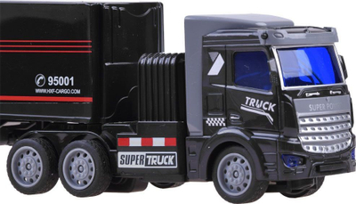 Lodër kamion TIR Cargo Truck RC0566, telekomandë 27 MHz, bateri me karikim USB, i zi