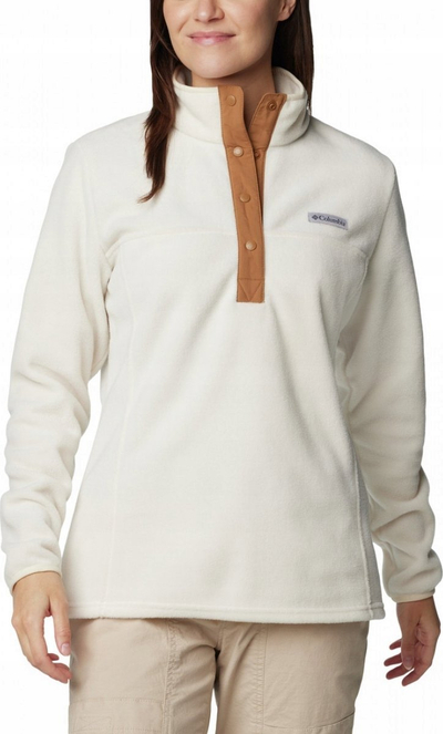 Bluze fleece Columbia Benton Springs Half Zip Snap Pullover II, femra, madhësia L, e bardhë krem