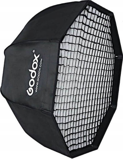 Softbox oktagonal Godox ombrellë, 120cm, me grid, i zi