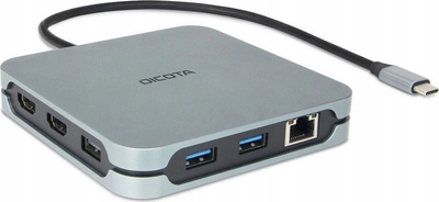 Docking station DICOTA D32057, USB Type C, 8K, argjendtë