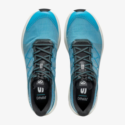 Atlete vrapimi për burra Scarpa Spin Race, shumë të lehta, për pistë edhe shteg, blu me të bardhë