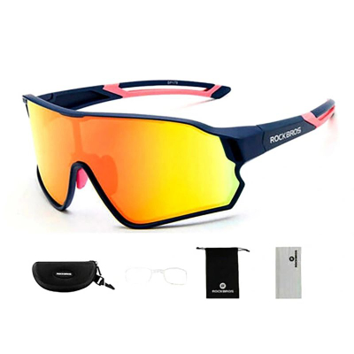 Syze sportive Rockbros 10134PL, me xhama të polarizum, UV400, blu me të zezë
