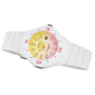 Orë dore Casio LRW-200H-4E2VDR, quartz analog, mban ujë deri në 100 m, e bardhë