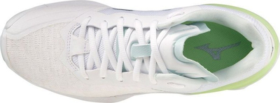 Atlete salle Mizuno Wave Stealth Neo, për goca, të bardha me jeshile