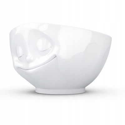 Tas porcelani FiftyEight Glücklich, 500 ml, i bardhë