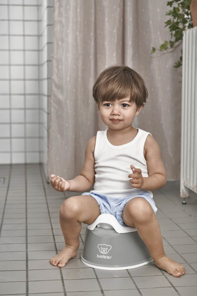 Qyp trajnimi BabyBjörn Smart Potty, i vogël, me enë të brendshme që hiqet, gri me të bardhë