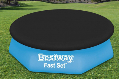 Mbulesë pishine Bestway Flowclear Fast Set, diametër 244 cm, PVC, e zezë