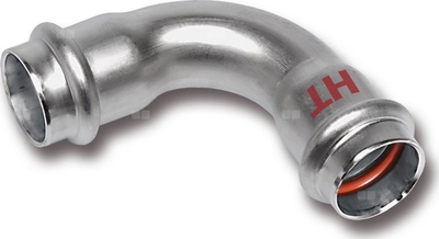Gypthyes 90° SANHA NiroSan Press Industry, inox, 28 mm