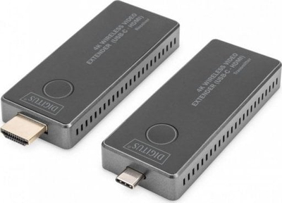 Extender video pa tela Digitus 4K, 30 m, USB‑C në HDMI, i zi