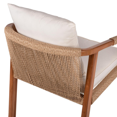 Karrige druri teak me litar & jastëkë 57×63.5×75–88 cm (HM9456.01)