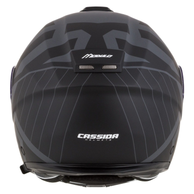 Helmetë moto Cassida Modulo 2.1 Profile Vision, integral modular, i zi mat gri reflektues