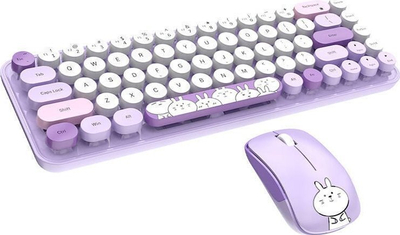 Set tastierë dhe maus wireless Mofii, 2.4G, 1200 DPI, vjollcë