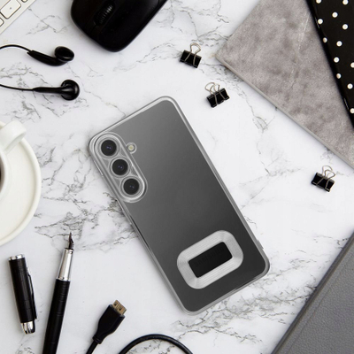 Futera Glam për Samsung Galaxy A55 5G, transparente me kornizë argjendi