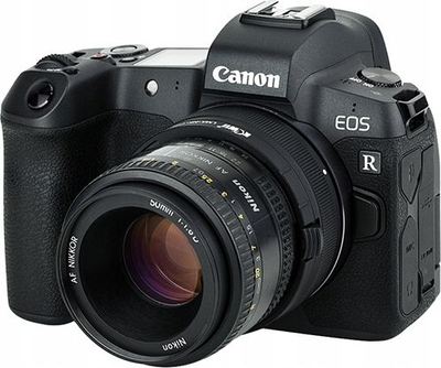 Adapter objektivi KiwiFotos për Canon RF në Nikon F, metal, i zi