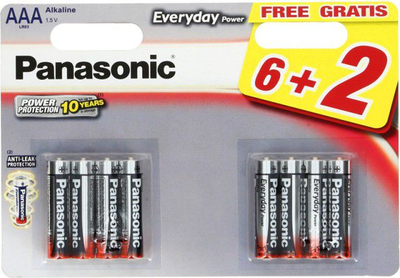 Bateri alkaline Panasonic Everyday Power LR03, AAA, 1.5V, paketim 8 copë