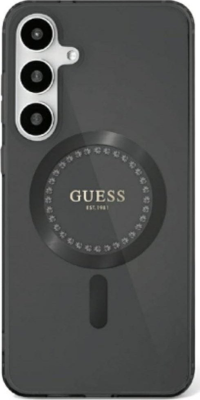 Mbulesë telefoni Guess GUHMS25LPFTDTEK për Samsung S25 Ultra, me magnet, e zezë
