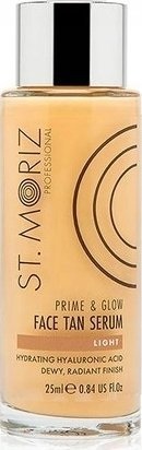 Serum vetëbronzues fytyre St. Moriz Professional Prime & Glow Face Tan, acid hialuronik, Light, 25ml