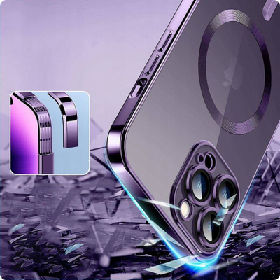 Mbrojtëse telefoni Tech-Protect MagShine për iPhone 14 Pro, MagSafe, transparente gold