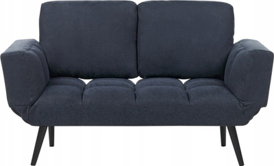 Divan-krevat Beliani Brekke, 2 vende, material tekstili, blu e errët