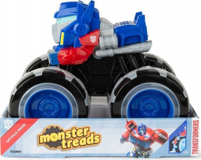 Lodër kamionçinë Transformers Monster Treads Optimus Prime, rrota me drita, 23cm, blu e kuqe