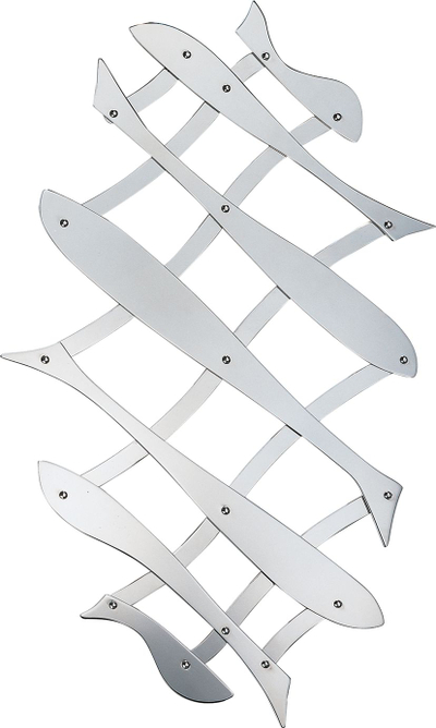 Nënvendosje zgjatese për tenxhere Alessi Pescher, çelik inox, me shkëlqim, ngjyrë argjend