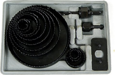 Set sharra rrethore tungsten Geko, 22-73mm, 9 copë, argjendtë