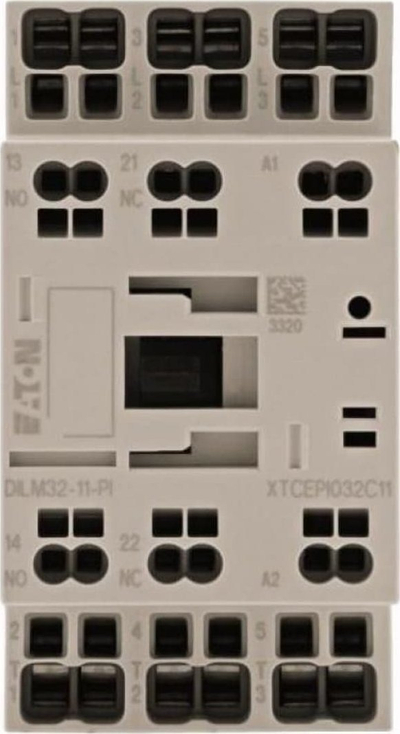 Kontaktor Eaton DILM32-11-PI, bobinë 120V AC, 32A 3-polësh, gri