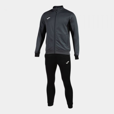 Trening për burra Derby Tracksuit, material i ngrohtë, ngjyrë antracit me të zezë