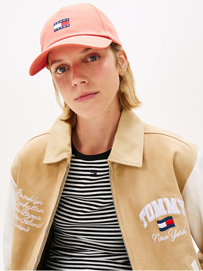 Kapele Tommy Jeans Tjw Heritage Core 5 Panel AW0AW16991, për femra, korale