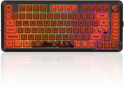 Tastierë mekanike Redragon K681LK RGB Pro K4PUC21N0, wireless 75%, ndriçim RGB, portokalli burgundy