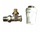 Set koka termostatike RTL Basic, me kufizues temperature, valvul termostatike e drejtë 1/2x3/4, e bardhë