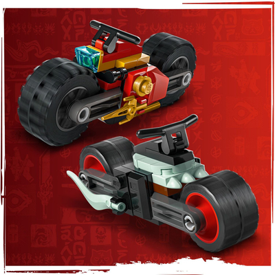 Set lodër LEGO NINJAGO Kai's Motorcycle Speed Race, motoçikleta ninja, 2 minifigura, shumëngjyrësh
