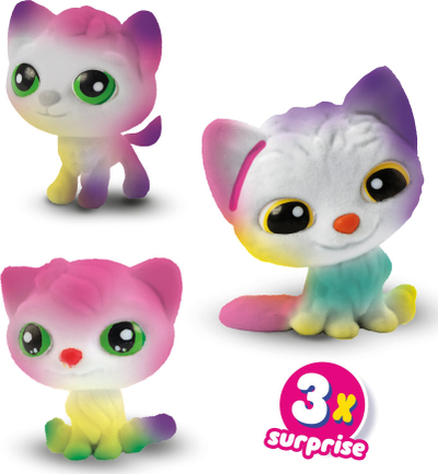 Set kreativ SES Creative Blow Airbrush Pens Kittens Surprise, 3 kotele, për fëmijë