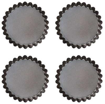 Set forma tarti Pyrex AsimetriA, 4 copë, 10 cm, metal