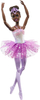 Kukull Barbie Mattel Ballerina Magical Lights HLC26, drita shumëngjyrëshe, flokë kafenj, fustan lejla
