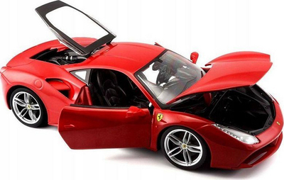 Maket makine Ferrari 488 GTB B16008R, die-cast, shkalla 1:18, i kuq