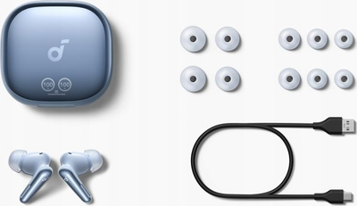 Kufje wireless Soundcore Liberty 4 Pro, in ear, blu e çelët me shkëlqim