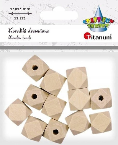 Rruaza druri Titanum Beveled Cubes, 14x14 mm, 12 copë, ngjyrë natyrale