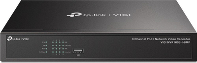 Regjistrues rrjeti TP Link Vigi NVR1008H, 8 kanale PoE, deri 8MP, ngjyrë e zezë