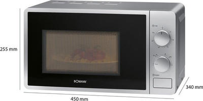 Furra me mikrovalë Bomann MW 6014 CB, 20L, 700W, argjendi