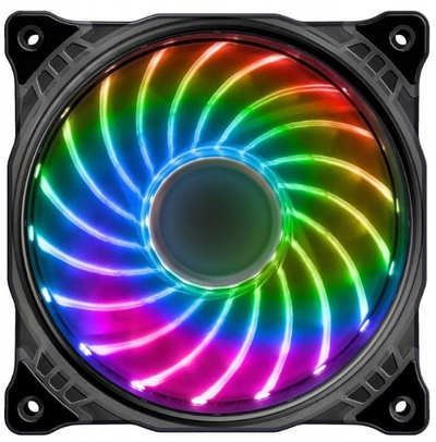 Ventilator për kasën e kompjuterit EUROCASE RGB FullControl, 120mm, LED, i zi