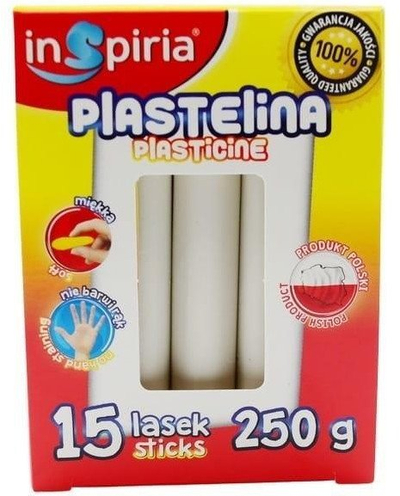 Plastelinë InSpiria Forest, 15 shkopinj, 250g, e bardhë