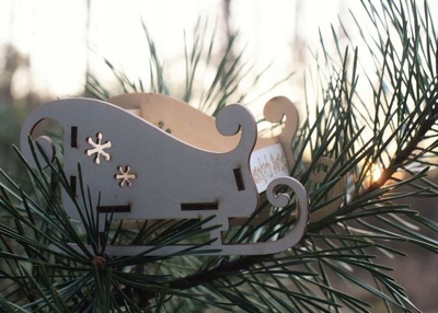 Stendë dekorative AN Sled BPSA Merry Christmas, për foto 10x15 cm, dru natyral