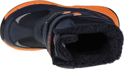 Çizme dimri për kalamaj Kappa Tex K 260903K-6744, me gëzof, me shirit ngjitës, blu navy me portokalli