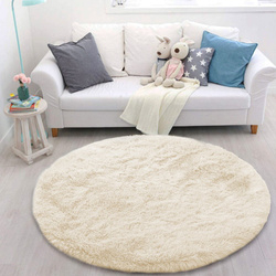 Tapet Tapi Round Shaggy, rreth 120 cm, polyester, krem