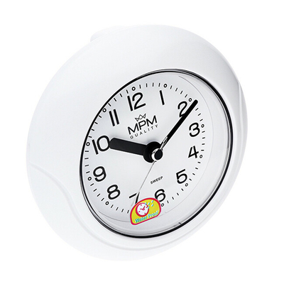 Orë banjoje me alarm MPM Quality E01.2526.00, rezistente ndaj lagështisë, e bardhë