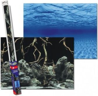 Sfond për akuarium Aqua Nova Roots/Water, L/100x50cm, i kaltër/i zi